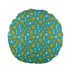 Summer Pineapples Fruit Pattern Standard 15  Premium Flano Round Cushions by TastefulDesigns