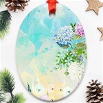 Watercolor Fresh Flowery Background Ornament (Oval)  Front