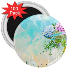 Watercolor Fresh Flowery Background 3  Magnets (100 Pack) by TastefulDesigns