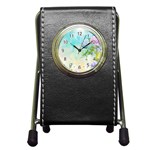 Watercolor Fresh Flowery Background Pen Holder Desk Clocks Front