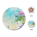 Watercolor Fresh Flowery Background Playing Cards (Round)  Front