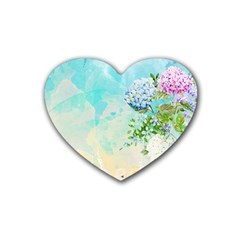 Watercolor Fresh Flowery Background Heart Coaster (4 Pack)  by TastefulDesigns