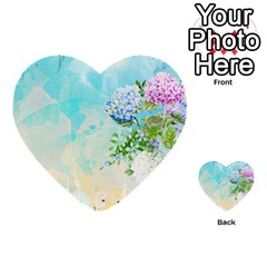 Watercolor Fresh Flowery Background Multi-purpose Cards (heart)  by TastefulDesigns