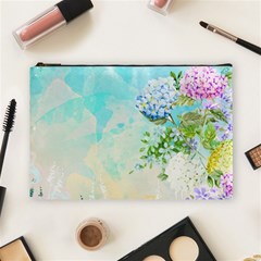 Watercolor Fresh Flowery Background Cosmetic Bag (large)  by TastefulDesigns