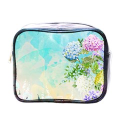 Watercolor Fresh Flowery Background Mini Toiletries Bags by TastefulDesigns