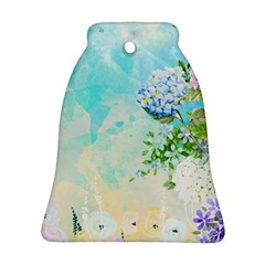 Watercolor Fresh Flowery Background Bell Ornament (2 Sides)