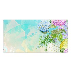 Watercolor Fresh Flowery Background Satin Shawl by TastefulDesigns