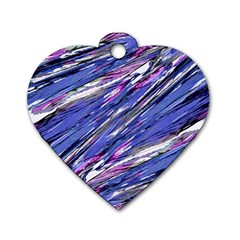 Abstract Collage Print Dog Tag Heart (two Sides) by dflcprints