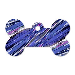 Abstract Collage Print Dog Tag Bone (two Sides) by dflcprints