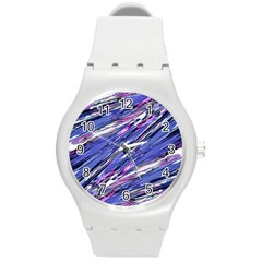 Abstract Collage Print Round Plastic Sport Watch (m) by dflcprints