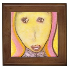 Portrait Of Archangel Michael, Spiritual Chalks Drawing Framed Tiles by yoursparklingshop