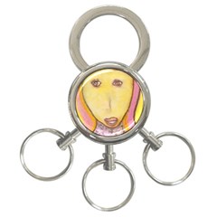 Portrait Of Archangel Michael, Spiritual Chalks Drawing 3-ring Key Chains by yoursparklingshop