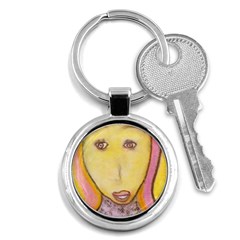 Portrait Of Archangel Michael, Spiritual Chalks Drawing Key Chains (round)  by yoursparklingshop