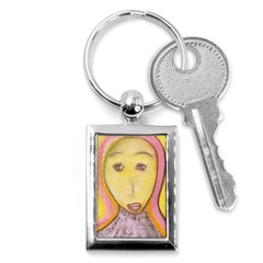 Portrait Of Archangel Michael, Spiritual Chalks Drawing Key Chains (rectangle)  by yoursparklingshop