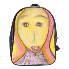 Portrait Of Archangel Michael, Spiritual Chalks Drawing School Bags(large)  by yoursparklingshop