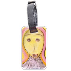 Portrait Of Archangel Michael, Spiritual Chalks Drawing Luggage Tags (one Side)  by yoursparklingshop