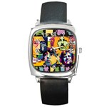 Beatles Square Leather Watch Front