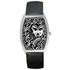 Musical Catman Tonneau Leather Watch