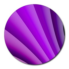 Gentle Folds Of Purple Round Mousepads by FunWithFibro