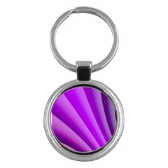 Gentle Folds Of Purple Key Chains (round)  by FunWithFibro