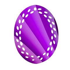 Gentle Folds Of Purple Oval Filigree Ornament (2-side)  by FunWithFibro