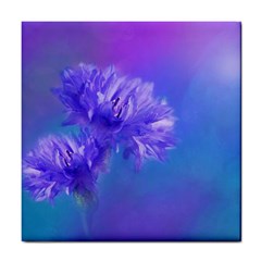 Purple Cornflower Floral  Tile Coasters by yoursparklingshop