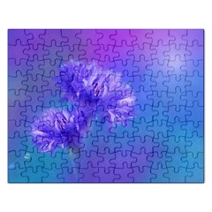 Purple Cornflower Floral  Rectangular Jigsaw Puzzl by yoursparklingshop