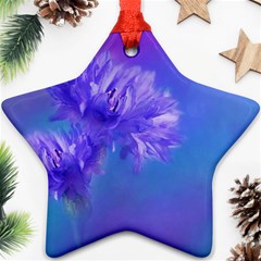 Purple Cornflower Floral  Star Ornament (two Sides)  by yoursparklingshop