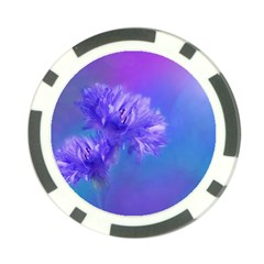 Purple Cornflower Floral  Poker Chip Card Guards by yoursparklingshop