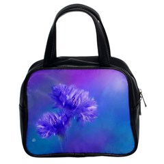 Purple Cornflower Floral  Classic Handbags (2 Sides) by yoursparklingshop