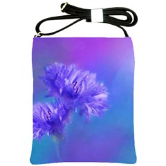 Purple Cornflower Floral  Shoulder Sling Bags by yoursparklingshop