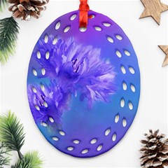 Purple Cornflower Floral  Oval Filigree Ornament (2-side)  by yoursparklingshop