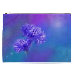 Purple Cornflower Floral  Cosmetic Bag (xxl)  by yoursparklingshop