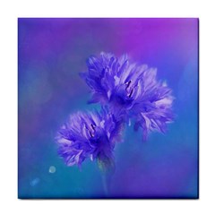 Flowers Cornflower Floral Chic Stylish Purple  Tile Coasters by yoursparklingshop