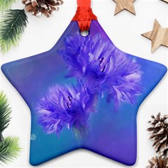 Flowers Cornflower Floral Chic Stylish Purple  Ornament (star)  by yoursparklingshop