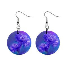 Flowers Cornflower Floral Chic Stylish Purple  Mini Button Earrings by yoursparklingshop