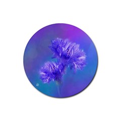 Flowers Cornflower Floral Chic Stylish Purple  Rubber Coaster (round)  by yoursparklingshop