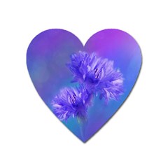 Flowers Cornflower Floral Chic Stylish Purple  Heart Magnet by yoursparklingshop