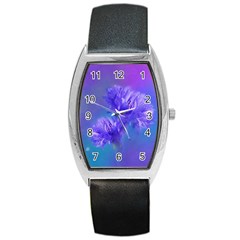 Flowers Cornflower Floral Chic Stylish Purple  Barrel Style Metal Watch by yoursparklingshop