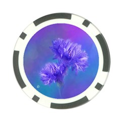 Flowers Cornflower Floral Chic Stylish Purple  Poker Chip Card Guards by yoursparklingshop