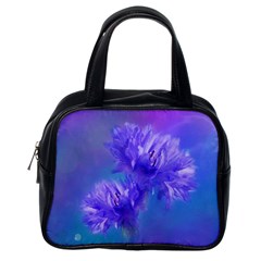 Flowers Cornflower Floral Chic Stylish Purple  Classic Handbags (one Side) by yoursparklingshop