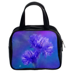 Flowers Cornflower Floral Chic Stylish Purple  Classic Handbags (2 Sides) by yoursparklingshop