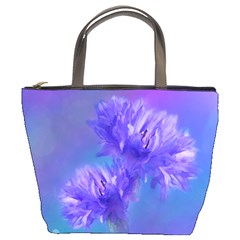 Flowers Cornflower Floral Chic Stylish Purple  Bucket Bags by yoursparklingshop