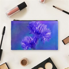 Flowers Cornflower Floral Chic Stylish Purple  Cosmetic Bag (medium)  by yoursparklingshop