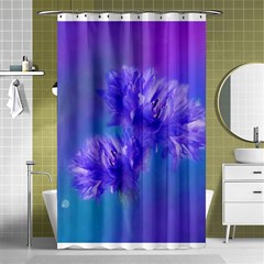 Flowers Cornflower Floral Chic Stylish Purple  Shower Curtain 48  X 72  (small)  by yoursparklingshop