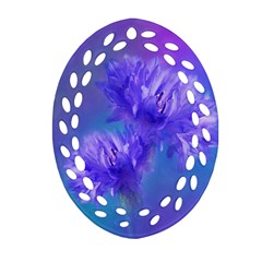 Flowers Cornflower Floral Chic Stylish Purple  Ornament (oval Filigree)  by yoursparklingshop