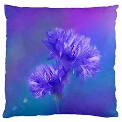 Flowers Cornflower Floral Chic Stylish Purple  Large Flano Cushion Case (one Side) by yoursparklingshop