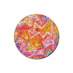 Sunshine Bubbles Rubber Round Coaster (4 Pack)  by KirstenStar