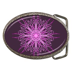 Pink Kaleidoscope Flower Mandala Art Belt Buckles by yoursparklingshop