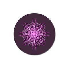 Pink Kaleidoscope Flower Mandala Art Magnet 3  (round) by yoursparklingshop